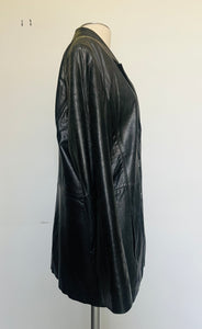 Vintage 80s super soft black leather blazer SM