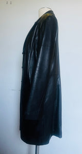 Vintage 90s super soft black leather unisex blazer jacket