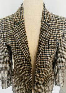 Incredible gingham tweed YSL riding style jacket small