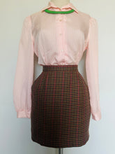 Load image into Gallery viewer, Reworked vtg 70s designer Evan Picone gingham mod skirt  small
