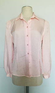 Vintage 60s soft pink blouse Small