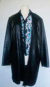 Vintage 90s super soft black leather unisex blazer jacket