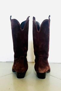 Vintage 90s pointed western brown cowboy boots 7-7.5 US