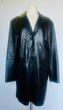 Load image into Gallery viewer, Vintage 90s super soft black leather unisex blazer jacket
