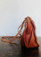 Load image into Gallery viewer, Handmade vintage hippie calf hair leather studded bag
