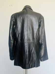 Vintage 80s super soft black leather blazer SM