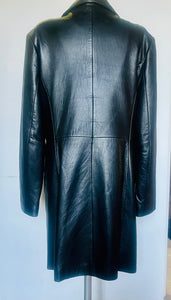 Vintage 90s super soft black leather unisex blazer jacket