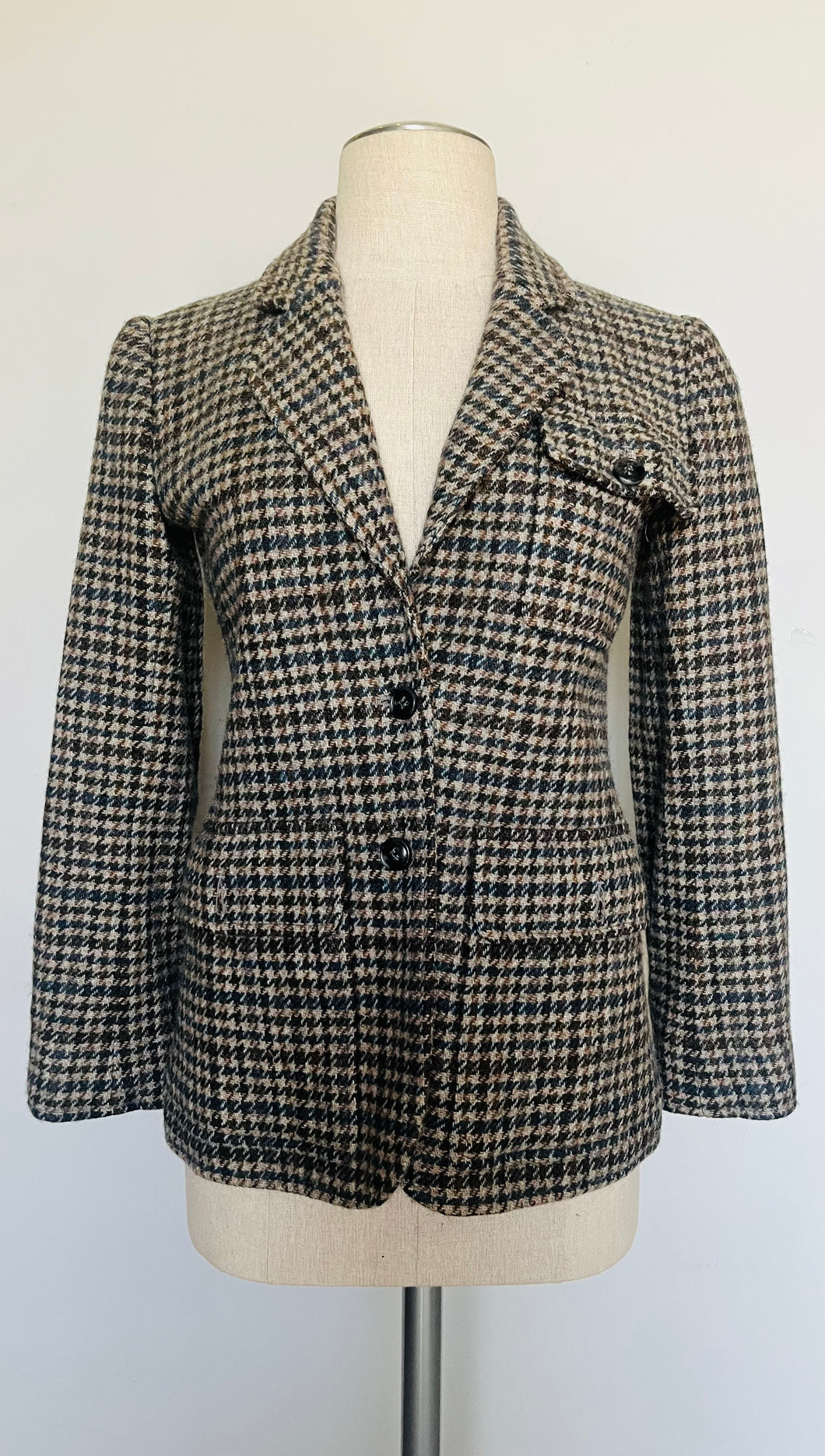 Incredible gingham tweed YSL riding style jacket small