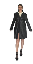 Load image into Gallery viewer, Vintage 90s super soft black leather unisex blazer jacket
