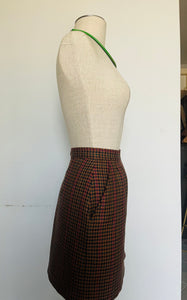 Reworked vtg 70s designer Evan Picone gingham mod skirt  small