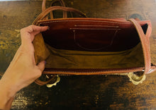 Load image into Gallery viewer, Handmade vintage hippie calf hair leather studded bag
