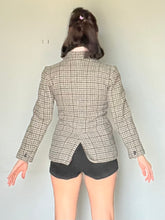 Load image into Gallery viewer, Incredible gingham tweed YSL riding style jacket small
