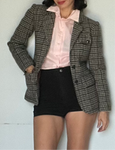 Load image into Gallery viewer, Incredible gingham tweed YSL riding style jacket small
