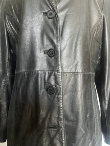 Vintage 80s super soft black leather blazer SM