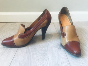 Rare Vintage 70s western leather heels  size 8